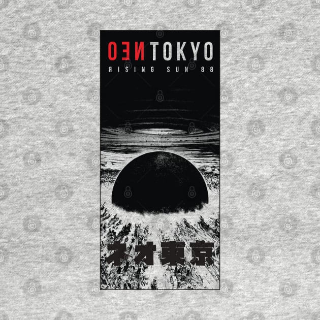 TOKYO Blast Rising Sun  |  ネオ東京 Japanese Vertical Design by SALENTOmadness